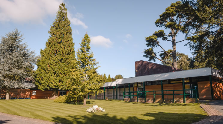 Remembrance Room, and Muntham Chapel behind trees to left (744)